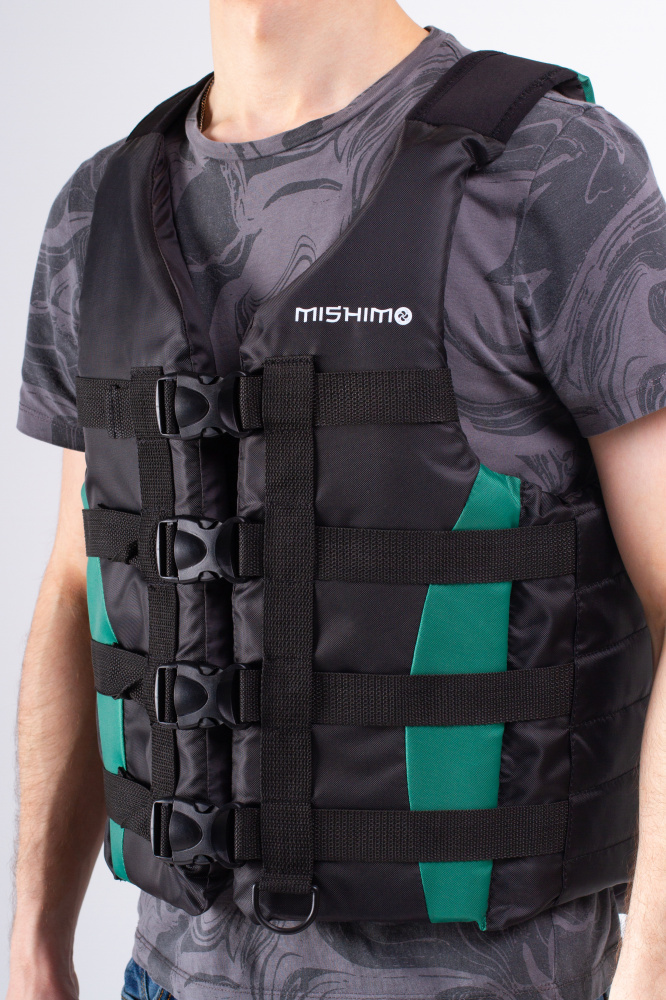 Жилет спасательный MISHIMO PRO Премиум качества Черно-зеленый в Владимире