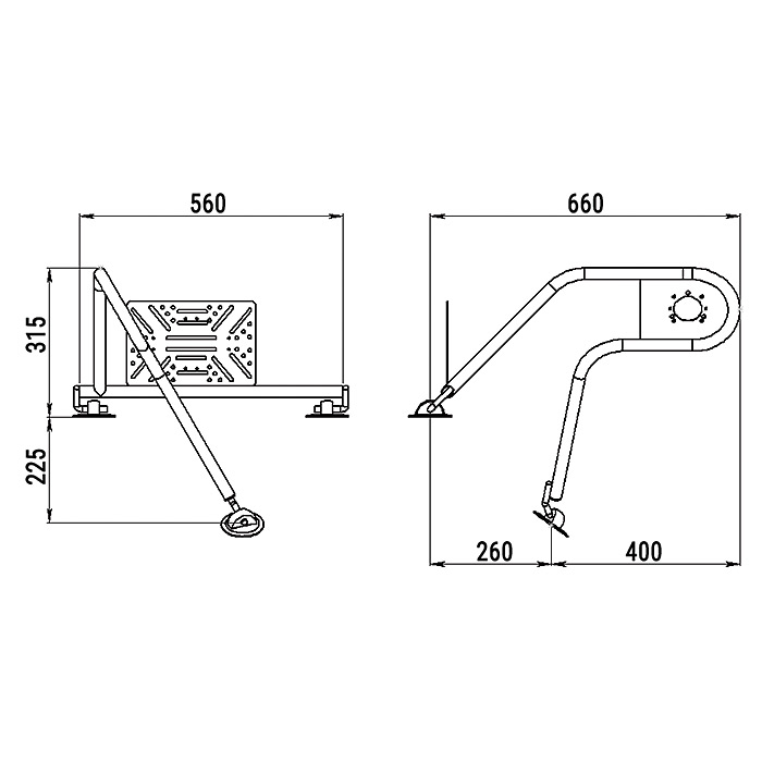 Стойка рулевая с креплением на баллон надувной лодки 25мм в Владимире