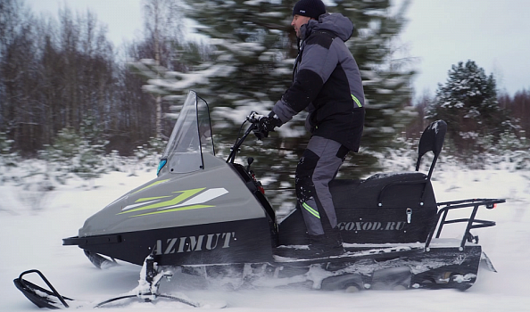 Миниснегоход Бурлак Азимут 20 л.с. , эл.запуск, реверс, тормоз гидравл, капот серый в Владимире