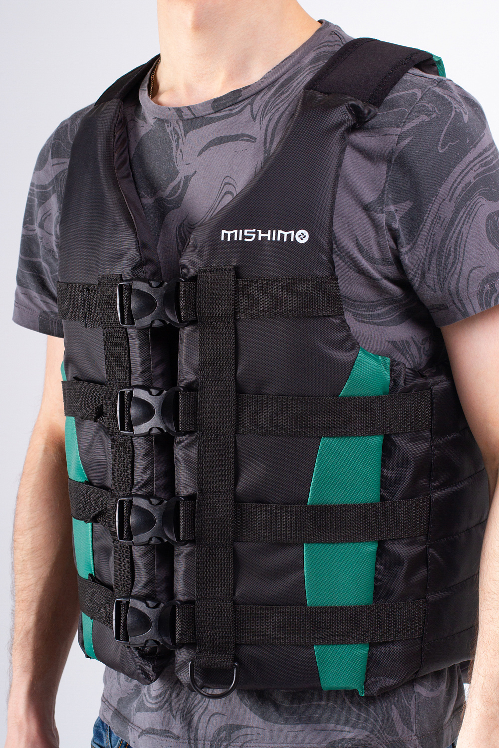 Жилет спасательный MISHIMO PRO Премиум качества Черно-зеленый в Владимире